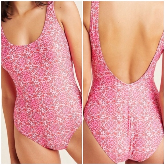 Anthropologie Camila One Piece Scoop Neck Swimsuit in Pink - Picture 1 of 10